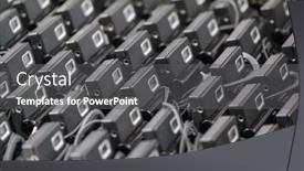  Presentation with equipment - Cool new presentation theme with equipment-for-listening-to-simultaneous backdrop and a  colored foreground