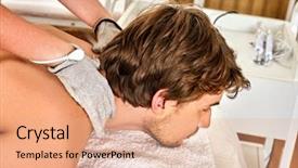  Presentation with improvement - Slide deck enhanced with gloves at beauty salon electric background and a coral colored foreground