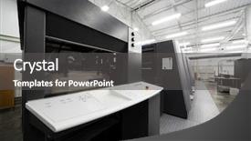  Presentation with equipment - Theme featuring equipment for printing background and a dark gray colored foreground