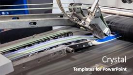  Presentation with processing - Presentation design with equipment-for-the-processing background and a dark gray colored foreground