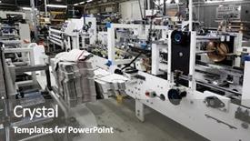  Presentation with equipment - Amazing theme having equipment in a modern printing backdrop and a gray colored foreground