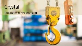  Presentation with manufacturing - Slide deck consisting of equipment in modern manufacturing factory background and a yellow colored foreground