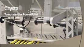  Presentation with equipment - Colorful slide set enhanced with equipment-of-a-food-factory backdrop and a gray colored foreground