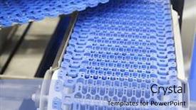  Presentation with factory - Cool new PPT theme with equipment of a food factory backdrop and a light blue colored foreground