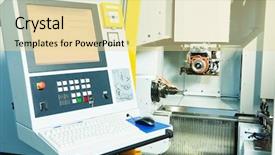  Presentation with cnc machine tool milling - Presentation theme consisting of equipment of cnc milling machine background and a  colored foreground