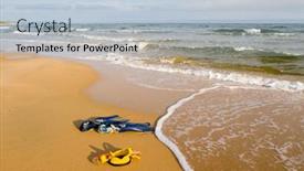  Presentation with equipment - Colorful theme enhanced with equipment-of-the-diver backdrop and a light blue colored foreground