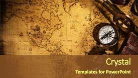  Presentation with old map - Presentation theme featuring equipment on old world map background and a tawny brown colored foreground