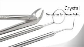  Presentation with dental instrument - Presentation consisting of equipment tools for teeth dental background and a white colored foreground