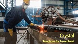  Presentation with equipment - Amazing slide set having equipment while using cnc plasma backdrop and a tawny brown colored foreground