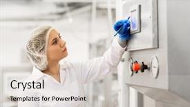  Presentation with manufacture - Amazing PPT theme having equipment with computer at ice backdrop and a lemonade colored foreground