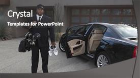  Presentation with race car - Slide deck featuring equipments next to luxury car background and a dark gray colored foreground