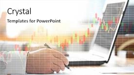  Presentation with trading - Presentation enhanced with equity - graphs and businessman working background and a white colored foreground