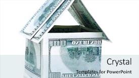  Presentation with equity - Amazing PPT theme having equity - house of money backdrop and a light blue colored foreground