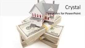  Presentation with white house - Theme featuring equity - small house on stacks background and a white colored foreground