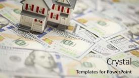  Presentation with bills - PPT layouts having equity - small model house on newly background and a soft green colored foreground
