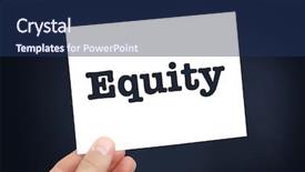  Presentation with equity - PPT theme consisting of equity concept background and a navy blue colored foreground