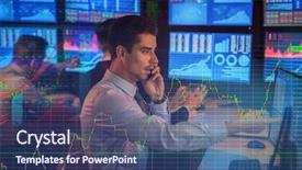  Presentation with stock broker - Amazing presentation design having equity stocks - double exposure of charts backdrop and a ocean colored foreground