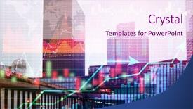  Presentation with market data - PPT theme enhanced with equity stocks - double exposure of stock market background and a sky blue colored foreground