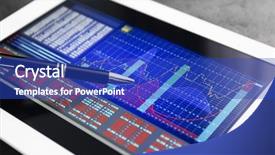  Presentation with data - PPT layouts enhanced with equity stocks - tablet with stock data background and a cobalt blue colored foreground