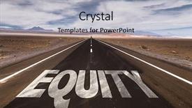  Presentation with equity - Colorful PPT theme enhanced with equity written on desert road backdrop and a light gray colored foreground