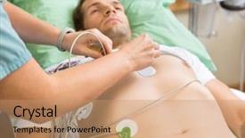  Presentation with holter - Audience pleasing slide deck consisting of er - cropped image of nurse sticking backdrop and a coral colored foreground