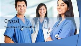  Presentation with medical - Presentation enhanced with er - medical team background and a light blue colored foreground