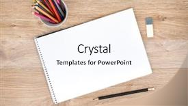  Presentation with blank - Presentation theme featuring eraser - blank paper and colorful pencils background and a pink colored foreground