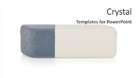  Presentation with background - Slides having eraser isolated on white background background and a white colored foreground