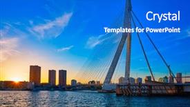  Presentation with erasmus - Slides consisting of erasmus bridge erasmusbrug and rotterdam background and a cobalt blue colored foreground