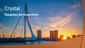  Presentation with erasmus - Colorful slides enhanced with erasmus bridge erasmusbrug and rotterdam backdrop and a ocean colored foreground