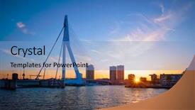  Presentation with erasmus - Audience pleasing PPT theme consisting of erasmus bridge erasmusbrug and rotterdam backdrop and a  colored foreground