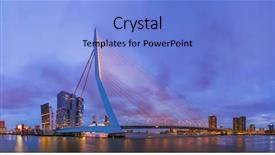  Presentation with erasmus - Slide set featuring erasmus bridge and rotterdam cityscape background and a  colored foreground