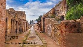  Presentation with ancient roman - PPT layouts featuring ercolano-italy-at-herculaneum background and a coral colored foreground
