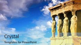  Presentation with ancient greece - Amazing PPT theme having erechtheion temple acropolis athens greece backdrop and a light blue colored foreground