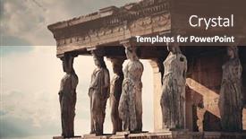  Presentation with temple - Slides enhanced with erechtheion-temple-in-acropolis background and a tawny brown colored foreground