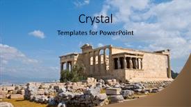  Presentation with architects - Presentation theme with erechtheion temple on acropolis athens background and a light blue colored foreground