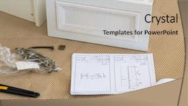  Presentation with cabinet - Colorful slide set enhanced with erection equiments - cabinet drawer supplies and assembly backdrop and a coral colored foreground