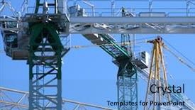  Presentation with construction cranes - Audience pleasing presentation consisting of erection equiments - cranes on construction site backdrop and a  colored foreground