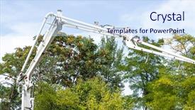  Presentation with pump - Theme having erection equiments - pump of concrete mixer background and a sky blue colored foreground