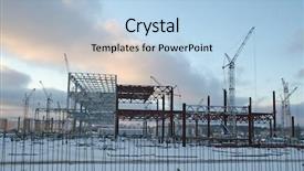  Presentation with winter - Amazing slides having erection equiments - winter construction backdrop and a light blue colored foreground