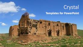  Presentation with armenia - Presentation design enhanced with ereruiq temple armenia background and a teal colored foreground