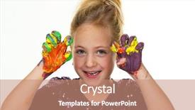  Presentation with finger - Amazing slides having ergo - small child with finger paints backdrop and a coral colored foreground