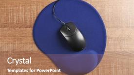  Presentation with blank note book and wooden - PPT theme enhanced with ergonomic - blank mat and computer mouse background and a coral colored foreground