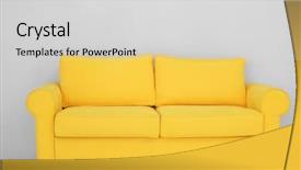  Presentation with light - Audience pleasing PPT theme consisting of ergonomic furniture - new cozy sofa on light backdrop and a light gray colored foreground