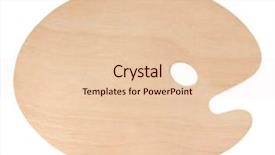  Presentation with art - Amazing PPT theme having ergonomics children - wooden art palette isolated backdrop and a lemonade colored foreground