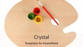  Presentation with abstract paint brush texture art - Presentation theme consisting of ergonomics children - wooden art palette with brush background and a  colored foreground