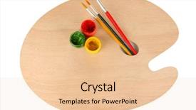  Presentation with abstract paint brush texture art - Slides featuring ergonomics children - wooden art palette with brushes background and a  colored foreground