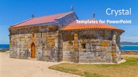  Presentation with europe - Slides enhanced with ermida-de-nosa-senora-da background and a teal colored foreground