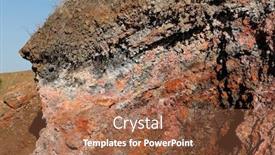  Presentation with igneous rock volcano - Slide deck having eroded-igneous-lava-rock background and a red colored foreground