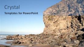  Presentation with eroding - Colorful theme enhanced with eroding-cliff-rock-face-porthtowan backdrop and a light blue colored foreground